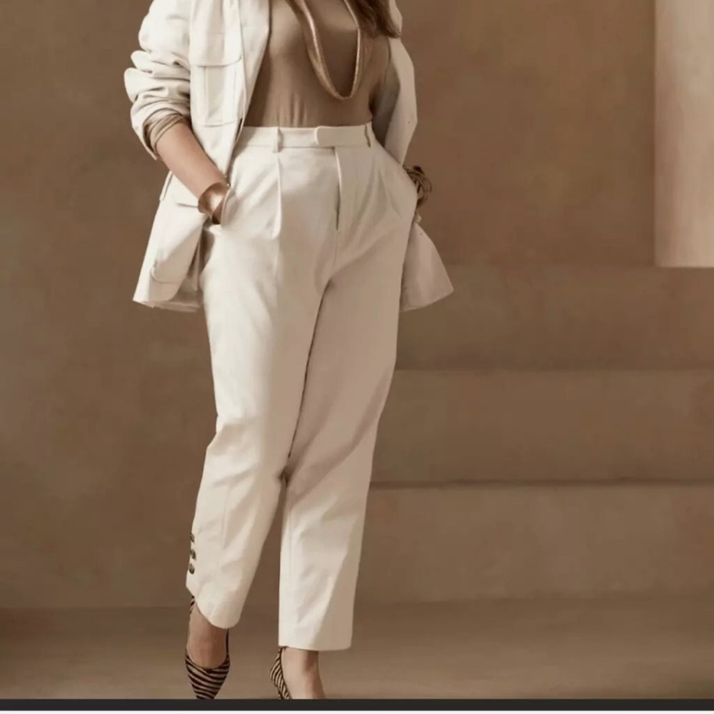 Banana Republic BR x HARBISON Safari  Pants,Cream Size 10